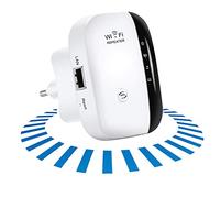 Najiny Répéteur WiFi, Amplificateur WiFi Répéteurs de Signal Prolongateur de Portée Amplificateur de Signal WiFi Longue Portée 2.4GHz 300Mbps Point d'Accès Réseau Prise UE universelle, Port LAN, WPS