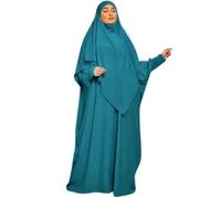 NAJMA Ensemble abaya et khimar soie de medine, opaque,Abaya long avec khimar assorti,jilbab soie de medine, hijab islamique,voile priére,pour femme musulmane voilée,hejj,omra,madrassa,quotidien