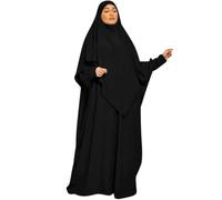 NAJMA Ensemble abaya et khimar soie de medine, opaque,Abaya long avec khimar assorti,jilbab soie de medine, hijab islamique,voile priére,pour femme musulmane voilée,hejj,omra,madrassa,quotidien