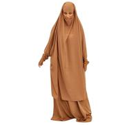 NAJMA Jilbab,jilbeb Deux piéce Pas Cher,Robe de priéredjilbab Femme muslmane,jilbeb 2 piéce Taille Unique (camelle)