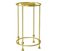 Nakajima - Porte-vêtements rond en métal avec étagère supérieure, présentoir à vêtements autoportant, étagères de présentation pour magasin de vêtements, doré, 70 cm