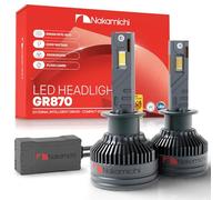 Nakamichi Ampoules LED Rechange GR870 Series H1, 31,000 Lumens, 200 Par Lot, Blanc Froid Ultra Brillant, Branchez Jouez, Feux De Route Et Feux De Croisement, Lot De 2, 6000K, H1