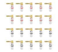 Nakamichi Excel Series 90 degrés Fiche banane plaquée or 24K 12-18 AWG pour haut-parleurs Amplificateur Hi-Fi Récepteur AV Stéréo audio Connecteur (90 Degrés Connecteur, 20 pièces (10 paires))