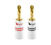 Nakamichi Excel Series BFA Fiche banane plaquée or 24K 12-18 AWG Calibre 4 mm pour haut-parleurs Amplificateur Hi-Fi Récepteur AV Stéréo audio Connecteur (Fiches Banane BFA, 2 pièces (1 paire))