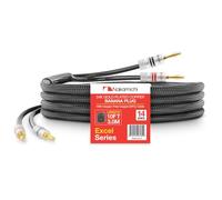 Nakamichi Excel Series Fiche banane plaquée or 24 carats avec câble de haut-parleur 99.9% en cuivre sans oxygène (OFC) tressé robuste pour amplificateur Hi-Fi - Noir (14 AWG / 10 pieds / 3.0 m)