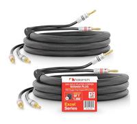 Nakamichi Excel Series Fiche banane plaquée or 24 carats avec câble de haut-parleur 99.9% en cuivre sans oxygène (OFC) tressé robuste certifié CL2 - Noir (12 AWG / 6 pieds / 1,8 m) lot de 2
