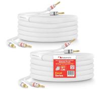 Nakamichi Excel Series Fiche banane plaquée or 24 carats avec câble de haut-parleur 99.9% en cuivre sans oxygène (OFC) tressé robuste certifié CL2 - Blanc (12 AWG / 15 pieds / 4,5 m) lot de 2