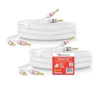 Nakamichi Excel Series Fiche banane plaquée or 24 carats avec câble de haut-parleur 99.9% en cuivre sans oxygène (OFC) tressé robuste certifié CL2 - Blanc (12 AWG / 6 pieds / 1,8 m) lot de 2