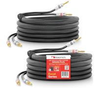 Nakamichi Excel Series Fiche banane plaquée or 24 carats avec câble de haut-parleur 99.9% en cuivre sans oxygène (OFC) tressé robuste certifié CL2 - Noir (12 AWG / 15 pieds / 4,5 m) lot de 2