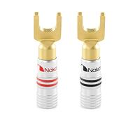 Nakamichi Excel Series Fiche Banane plaquée Or 24K 12-18 AWG Calibre 4 mm pour Haut-parleurs Amplificateur Hi-FI Récepteur AV Stéréo Audio Connecteur à vis 2 pièces (1 Pair) Connecteur Fourche