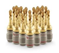 Nakamichi FanLock Fiche banane BFA plaquée or 24K 10 AWG - 18 AWG Calibre 4 mm pour haut-parleurs Amplificateur Hi-Fi Stéréo Home Cinéma Audio Fil Câble Rapide Connecteur, 20 pièces (10 paires)