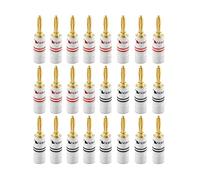 Nakamichi Fiche banane plaquée or 24K 12 AWG - 18 AWG Calibre 4 mm pour haut-parleurs Amplificateur Hi-Fi Récepteur AV Stéréo Home Cinéma Audio Fil Câble Connecteur à vis 24 pièces (12 paires)