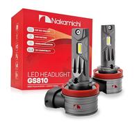 Nakamichi GS810 Série LED de Remplacement pour Phares et Feux Antibrouillard, 12 000 Lumens 44W Par Ensemble, Blanc Lumière du Jour, Brancher et Utiliser, Faisceau 1:1, Pack de 2, 6000K, H11 (H8 H9)