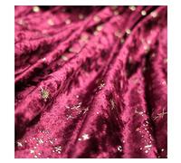 NAKAN 155x100cm Stretch Tissu Velours Motif étoile Lune Douce pour L'artisanat De Bricolage, Costume de Vêtements, Décoration, Toile de Fond Photo(Color:Rouge,Size:2m)