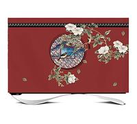 NAKAN Housse De Télévision Intérieure Anti-poussière Protecteur De Télévision pour écran Plat Incurvé Peinture D'écran Imprimé Coton Lin Tissu TV écran Protecteur 24-65 Pouces(Color:Rouge,Size:45in)