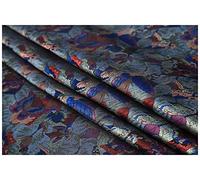 NAKAN Matériel Tissu Brocart Jacquard Papillon 90cm De Large Vendu Au Mètre pour Vêtements Sacs Faits Main Coussin Cheongsam(Color:Royal Bleu Gris)