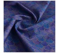 NAKAN Tissu 100% Coton Impression Dégradée D'écailles De Poisson Écailles de Sirène Tissu Décoratif Géométrique pour Couture, Bricolage Vêtements, 130cm Large(Color:Bleu Violet,Size:1m)