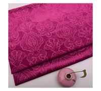 NAKAN Tissu de Velours à Motif de Fleurs au Mètre 145cm de Large Tissu de Velours Décoratif Floral pour Meubles Rembourrage, Bricolage, Rideau, Décoration Intérieure(Color:Rouge rosé)