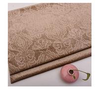 NAKAN Tissu de Velours à Motif de Fleurs au Mètre 145cm de Large Tissu de Velours Décoratif Floral pour Meubles Rembourrage, Bricolage, Rideau, Décoration Intérieure(Color:Brun Clair)