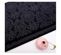 Tissu de Velours à Motif de Fleurs au Mètre 145cm de Large Tissu de Velours Décoratif Floral Pour Meubles Rembourrage, Bricolage, Rideau, Décoration Intérieure(Color:Noir)