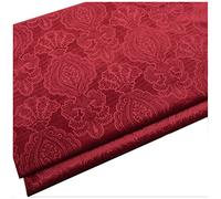 NAKAN Tissu de Velours à Motif de Fleurs au Mètre 145cm de Large Tissu de Velours Décoratif Floral pour Meubles Rembourrage, Bricolage, Rideau, Décoration Intérieure(Color:Rouge)