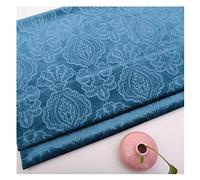 NAKAN Tissu de Velours à Motif de Fleurs au Mètre 145cm de Large Tissu de Velours Décoratif Floral pour Meubles Rembourrage, Bricolage, Rideau, Décoration Intérieure(Color:Bleu)