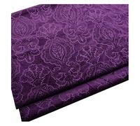 NAKAN Tissu de Velours à Motif de Fleurs au Mètre 145cm de Large Tissu de Velours Décoratif Floral pour Meubles Rembourrage, Bricolage, Rideau, Décoration Intérieure(Color:Violet)