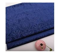 NAKAN Tissu de Velours à Motif de Fleurs au Mètre 145cm de Large Tissu de Velours Décoratif Floral pour Meubles Rembourrage, Bricolage, Rideau, Décoration Intérieure(Color:Bleu Marin)
