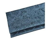 NAKAN Tissu de Velours au Mètre 140cm Large Motif de Fleurs en Relief 3D Tissu de Velours pour L'artisanat de Couture, Décoration, Rembourrage de Meubles, Coussins(Color:Bleu)