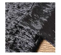 NAKAN Tissu de Velours écrasé au Mètre 160cm de Large Velours Extensible à 4 Voies pour Les Costumes, La Couture, Le Bricolage Et La Décoration Intérieure(Color:Noir)