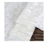NAKAN Tissu de Velours écrasé au Mètre 160cm de Large Velours Extensible à 4 Voies pour Les Costumes, La Couture, Le Bricolage Et La Décoration Intérieure(Color:Blanc crème)