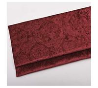 NAKAN Tissu de Velours Gaufré au Mètre 140x100cm Motif de Fleur Matériel de Velours Décoratif pour Fauteuil Rembourrage, Artisanat de Couture, Décoration(Color:Rouge)