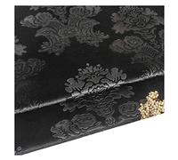 NAKAN Tissu de Velours Gaufré Tissu D'ameublement au Mètre 140cm Large Style Vintage pour Décoration Intérieure, Artisanat de Couture, Housse de Canapé, Rideau(Color:Noir)