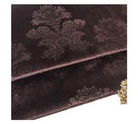 NAKAN Tissu de Velours Gaufré Tissu D'ameublement au Mètre 140cm Large Style Vintage pour Décoration Intérieure, Artisanat de Couture, Housse de Canapé, Rideau(Color:CAFÉ Noir)