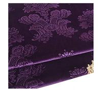 NAKAN Tissu de Velours Gaufré Tissu D'ameublement au Mètre 140cm Large Style Vintage pour Décoration Intérieure, Artisanat de Couture, Housse de Canapé, Rideau(Color:Violet FONCÉ)