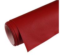 NAKAN Tissu en Similicuir au Mètre 160 Cm de Large Tissu en Cuir de Vinyle en Similicuir Souple pour La Couverture des Sièges, Réparation de Meubles(Color:Rouge)