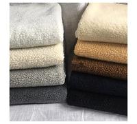 NAKAN Tissu Polaire Sherpa Fausse Fourrure au Mètre 160x100cm Tissu de Fausse Peau de Mouton pour Costume, Bricolage, Jouets, Coussins, Décorations, Vêtements(Color:Noir)