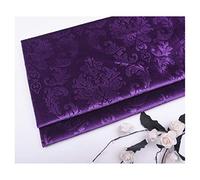 NAKAN Tissu Velours Doux au Mètre 140cm de Large Gaufrage Motif Floral Matière Velours Rembourrage Draperie Tissus pour La Couture Artisanale, Coussin, Mobilier(Color:Violet)