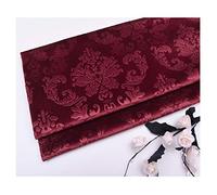 NAKAN Tissu Velours Doux au Mètre 140cm de Large Gaufrage Motif Floral Matière Velours Rembourrage Draperie Tissus pour La Couture Artisanale, Coussin, Mobilier(Color:Bourgogne)