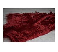 NAKANN Cheveux Longs Tissu en Fausse Fourrure Duveteux 170x50cm Tissu de Fourrure Artificielle pour Costume Arts Artisanat Jouets Décorations Cosplay Jetés(Color:Bourgogne)