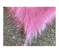 NAKANN Shaggy Plain Tissu en Fausse Fourrure 8cm Doux Long Pile 170x50cm pour Costume Arts Artisanat Coussin Couvre Décorations Cosplay(Color:Rose)