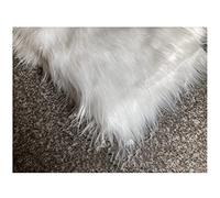 NAKANN Shaggy Plain Tissu en Fausse Fourrure 8cm Doux Long Pile 170x50cm pour Costume Arts Artisanat Coussin Couvre Décorations Cosplay(Color:Blanche)