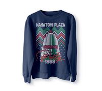 Nakatomi Plaza Party 1988 Pull de Noël moche pull de Noël drôle années 80 Die Movie Bruce Pull rétro de Noël, bleu marine, XXL