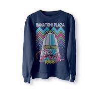 Nakatomi Plaza Party 1988 Pull de Noël, pull moche, sweat-shirt de Noël, couleurs festives, Noël drôle des années 80 Die Movie Bruce, rétro, bleu marine, S