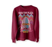 Nakatomi Plaza Party 1988 Pull de Noël, pull moche, sweat-shirt de Noël, couleurs festives, Noël drôle des années 80 Die Movie Bruce, rétro, bordeaux, L