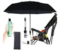 Nakazawa ombrelle poussette, ombrelle poussette universelle universel, Réglable pour tous les modèles de poussettes, ombrelle anti uv poussette.(noir)