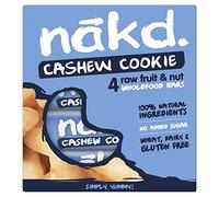 Nakd Barre de nourriture entière pour biscuits de noix et noix de cajou 4 x 35 g