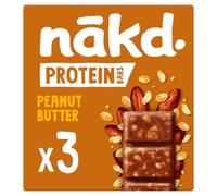Nakd Barres protéinées au beurre d'arachide - Végétalien - Sans gluten - Collation saine, 45 g x 3