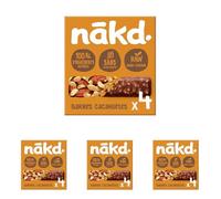 Nākd. Cacahuètes | Raw Barres de Fruits et Noix | 100% D'ingrédients Naturels | Sans Sucre Ajoutés | Vegan | 4 x 35g | 140g (Lot de 4)