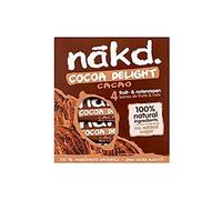 Nakd Cacao Cocoa Delight Barres de Fruits et Noix de Cajou/Cacao Ingrédients 100% Naturels sans Sucre Ajouté 4 x 35 g 140 g